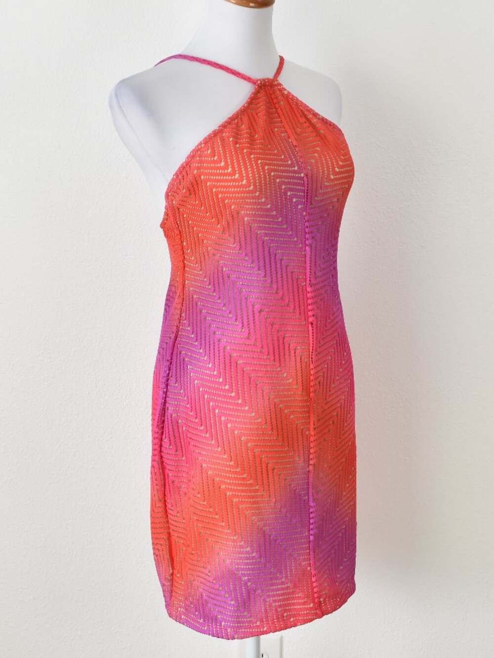 Luli Fama Luli Sunset Diamond Cut Short Dress NEW - M - Picture 8 of 11